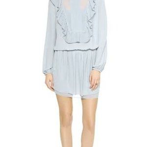 BCBGMAXAZRIA Kristey Pleated Ruffle Bib Dress